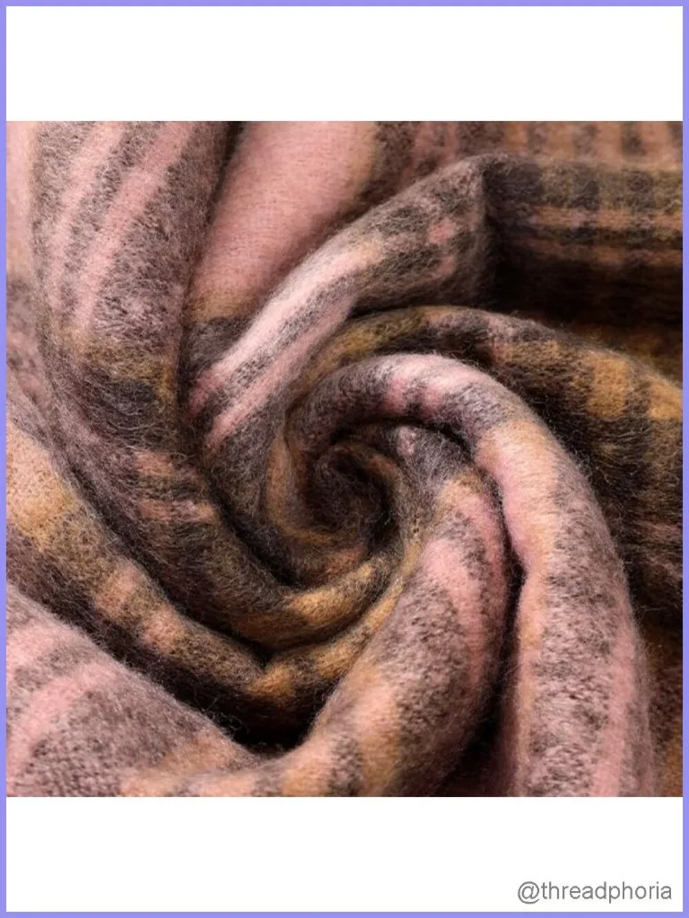 Oversized Mohair Feel Plaid Scarf Women Warm Winter Wrap Shawl